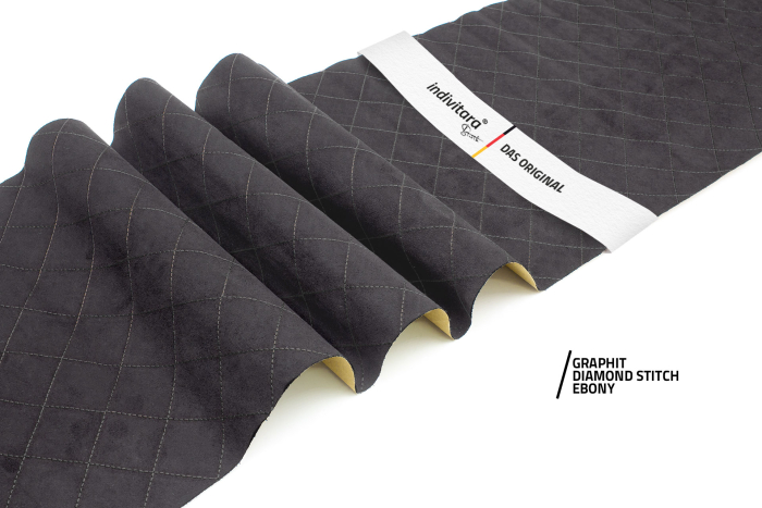 indivitara® Premium Stitch - selbstklebender Mikrofaserstoff Premium mit echten Nähten - Meterware - verschiedene Farben